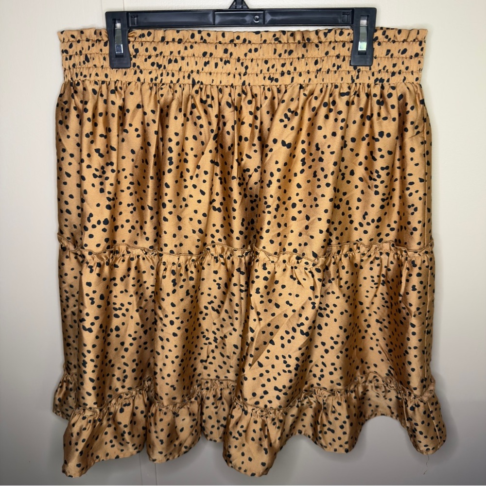 Giddy Up Glamour Plus Size 2X Animal Print Midi Skirt Boho EUC